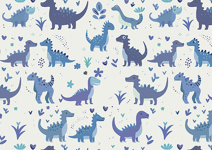 Dino Land, Blue Denim - Made to Measure Curtains - Image 8